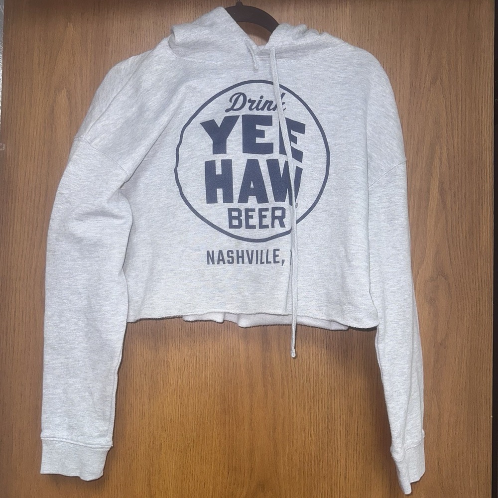 Drink Yee Haw Beer Nashville Tennessee Soft Plush Hoodie Pullover Sweater Sz M